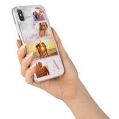 Personalised Marble Photo Collage IPhone Case -CaseCraze Store Personalised Marble Photo Collage iPhone X Bumper Case on Silver iPhone Alternative Image 2