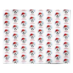 Personalised Merry Christmas Boys Football Santa Hat Wrapping Paper -CaseCraze Store Personalised Merry Christmas Boys Football Santa Hat Personalised Wrapping Paper Alternative