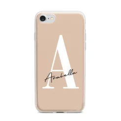 Personalised Nude Colour Initial IPhone Case -CaseCraze Store Personalised Nude Colour Initial iPhone 7 Bumper Case on Silver iPhone