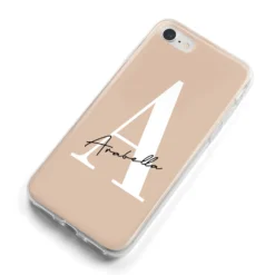 Personalised Nude Colour Initial IPhone Case -CaseCraze Store Personalised Nude Colour Initial iPhone 8 Bumper Case on Silver iPhone Alternative Image