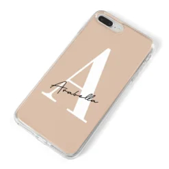 Personalised Nude Colour Initial IPhone Case -CaseCraze Store Personalised Nude Colour Initial iPhone 8 Plus Bumper Case on Silver iPhone Alternative Image