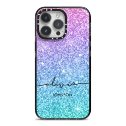 Personalised Ombre Glitter With Names IPhone Case