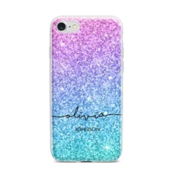 Personalised Ombre Glitter With Names IPhone Case -CaseCraze Store Personalised Ombre Glitter with Names iPhone 7 Bumper Case on Silver iPhone