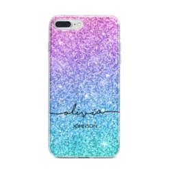 Personalised Ombre Glitter With Names IPhone Case -CaseCraze Store Personalised Ombre Glitter with Names iPhone 7 Plus Bumper Case on Silver iPhone