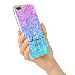 Personalised Ombre Glitter With Names IPhone Case -CaseCraze Store Personalised Ombre Glitter with Names iPhone 7 Plus Bumper Case on Silver iPhone Alternative Image