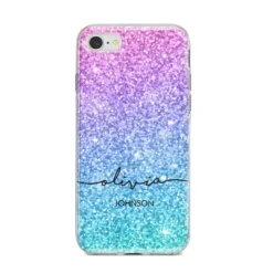 Personalised Ombre Glitter With Names IPhone Case -CaseCraze Store Personalised Ombre Glitter with Names iPhone 8 Bumper Case on Silver iPhone