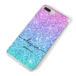 Personalised Ombre Glitter With Names IPhone Case -CaseCraze Store Personalised Ombre Glitter with Names iPhone 8 Plus Bumper Case on Silver iPhone Alternative Image
