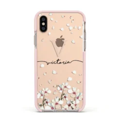 Personalised Petals IPhone Case 39 Personalised Petals IPhone Case -CaseCraze Store Personalised Petals Apple iPhone Xs Impact Case Pink Edge on Gold Phone