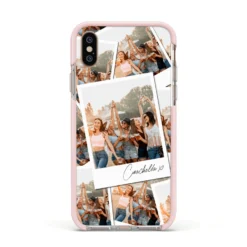 Personalised Photo IPhone Case -CaseCraze Store Personalised Photo Apple iPhone Xs Impact Case Pink Edge on Gold Phone