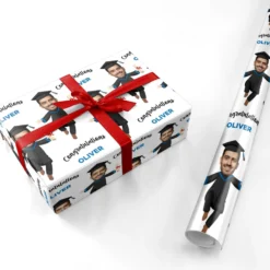 Personalised Photo Face Graduation Wrapping Paper -CaseCraze Store Personalised Photo Face Graduation Personalised Wrapping Paper