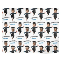 Personalised Photo Face Graduation Wrapping Paper -CaseCraze Store Personalised Photo Face Graduation Personalised Wrapping Paper Alternative