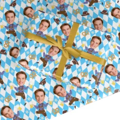 Personalised Photo Face Lederhosen Oktoberfest Wrapping Paper