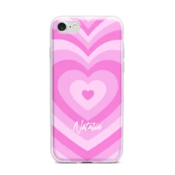Personalised Pink Heart IPhone Case -CaseCraze Store Personalised Pink Heart iPhone 7 Bumper Case on Silver iPhone