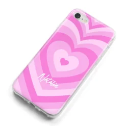 Personalised Pink Heart IPhone Case -CaseCraze Store Personalised Pink Heart iPhone 8 Bumper Case on Silver iPhone Alternative Image