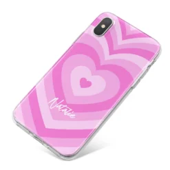 Personalised Pink Heart IPhone Case -CaseCraze Store Personalised Pink Heart iPhone X Bumper Case on Silver iPhone