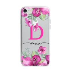 Personalised Pink Lilies IPhone Case -CaseCraze Store Personalised Pink Lilies iPhone 7 Bumper Case on Silver iPhone