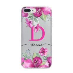 Personalised Pink Lilies IPhone Case -CaseCraze Store Personalised Pink Lilies iPhone 7 Plus Bumper Case on Silver iPhone