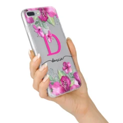Personalised Pink Lilies IPhone Case -CaseCraze Store Personalised Pink Lilies iPhone 7 Plus Bumper Case on Silver iPhone Alternative Image