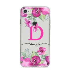 Personalised Pink Lilies IPhone Case -CaseCraze Store Personalised Pink Lilies iPhone 8 Bumper Case on Silver iPhone