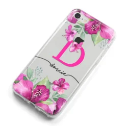 Personalised Pink Lilies IPhone Case -CaseCraze Store Personalised Pink Lilies iPhone 8 Bumper Case on Silver iPhone Alternative Image