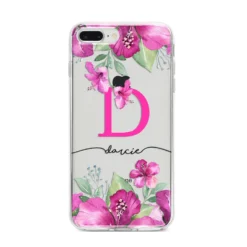 Personalised Pink Lilies IPhone Case -CaseCraze Store Personalised Pink Lilies iPhone 8 Plus Bumper Case on Silver iPhone