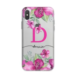 Personalised Pink Lilies IPhone Case -CaseCraze Store Personalised Pink Lilies iPhone X Bumper Case on Silver iPhone Alternative Image 1 c2b3f423 58ad 4354 a7dc 06b80a49c0e7