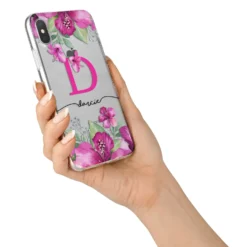 Personalised Pink Lilies IPhone Case -CaseCraze Store Personalised Pink Lilies iPhone X Bumper Case on Silver iPhone Alternative Image 2 5e1c6b4b db9a 491c 9589 ddb1b02e160a
