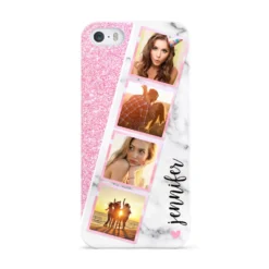 Personalised Pink Marble Photo Strip IPhone Case -CaseCraze Store Personalised Pink Marble Photo Strip Apple iPhone 5 Case