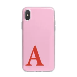 Personalised Pink And Red IPhone Case -CaseCraze Store Personalised Pink and Red iPhone X Bumper Case on Silver iPhone Alternative Image 1