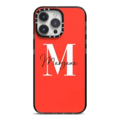 Personalised Red Name And Initial IPhone Case