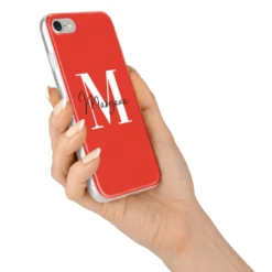Personalised Red Name And Initial IPhone Case 32 Personalised Red Name And Initial IPhone Case -CaseCraze Store Personalised Red Name and Initial iPhone 7 Bumper Case on Silver iPhone Alternative Image