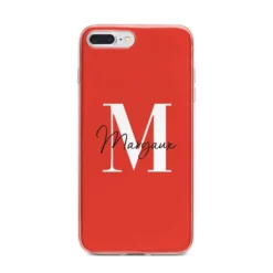 Personalised Red Name And Initial IPhone Case 33 Personalised Red Name And Initial IPhone Case -CaseCraze Store Personalised Red Name and Initial iPhone 7 Plus Bumper Case on Silver iPhone