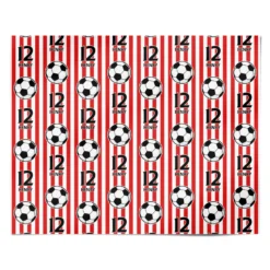 Personalised Red & White Football Wrapping Paper -CaseCraze Store Personalised Red White Football Personalised Wrapping Paper Alternative