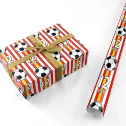 Personalised Red White Yellow Football Wrapping Paper -CaseCraze Store Personalised Red White Yellow Football Personalised Wrapping Paper