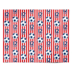 Personalised Red And White Football Wrapping Paper -CaseCraze Store Personalised Red and White Football Personalised Wrapping Paper Alternative