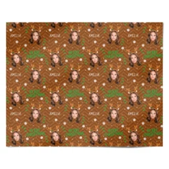 Personalised Reindeer Photo Face Wrapping Paper -CaseCraze Store Personalised Reindeer Photo Face Personalised Wrapping Paper Alternative