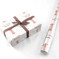 Personalised Rose Gold Number Balloon Wrapping Paper -CaseCraze Store Personalised Rose Gold Number Balloon Personalised Wrapping Paper