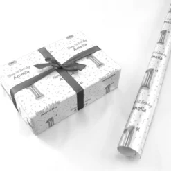 Personalised Silver Number Balloon Wrapping Paper -CaseCraze Store Personalised Silver Number Balloon Personalised Wrapping Paper