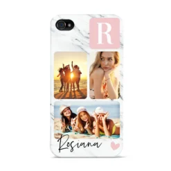 Personalised Three Photo Marble Name IPhone Case -CaseCraze Store Personalised Three Photo Marble Name Apple iPhone 4s Case