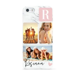 Personalised Three Photo Marble Name IPhone Case -CaseCraze Store Personalised Three Photo Marble Name Apple iPhone 5 Case