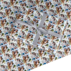 Personalised Two Photos Collage Wrapping Paper