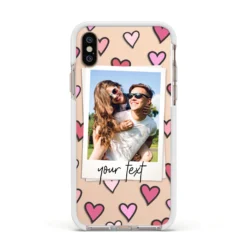 Personalised Valentine's Day Photo IPhone Case -CaseCraze Store Personalised Valentine s Day Photo Apple iPhone Xs Impact Case White Edge on Gold Phone