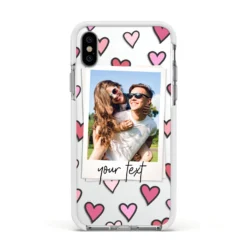 Personalised Valentine's Day Photo IPhone Case -CaseCraze Store Personalised Valentine s Day Photo Apple iPhone Xs Impact Case White Edge on Silver Phone
