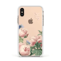 Personalised Vintage Flowers IPhone Case 36 Personalised Vintage Flowers IPhone Case -CaseCraze Store Personalised Vintage Flowers Apple iPhone Xs Impact Case White Edge on Gold Phone