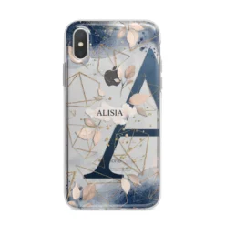 Personalised Watercolour Geometric IPhone Case -CaseCraze Store Personalised Watercolour Geometric iPhone X Bumper Case on Silver iPhone Alternative Image 1