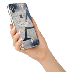 Personalised Watercolour Geometric IPhone Case -CaseCraze Store Personalised Watercolour Geometric iPhone X Bumper Case on Silver iPhone Alternative Image 2