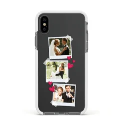 Personalised Wedding Photo Montage IPhone Case -CaseCraze Store Personalised Wedding Photo Montage Apple iPhone Xs Impact Case White Edge on Black Phone