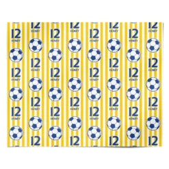 Personalised Yellow And Blue Football Wrapping Paper -CaseCraze Store Personalised Yellow and Blue Football Personalised Wrapping Paper Alternative