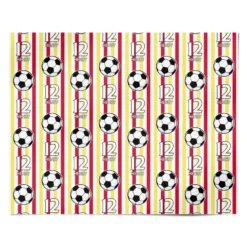 Personalised Yellow And Red Football Wrapping Paper -CaseCraze Store Personalised Yellow and Red Football Personalised Wrapping Paper Alternative