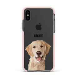 Pet Portrait IPhone Case 37 Pet Portrait IPhone Case -CaseCraze Store Pet Portrait Apple iPhone Xs Impact Case Pink Edge on Black Phone